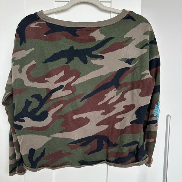 Denim & Supply Ralph Lauren Women's Camo Thunderbird Beaded Pullover, Small, EUC - Picture 3 of 5
